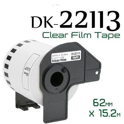 [18314][NCDK22113] Clear 62mmX15.24m Compa Brother P-Touch QL1000,1050,1060,820