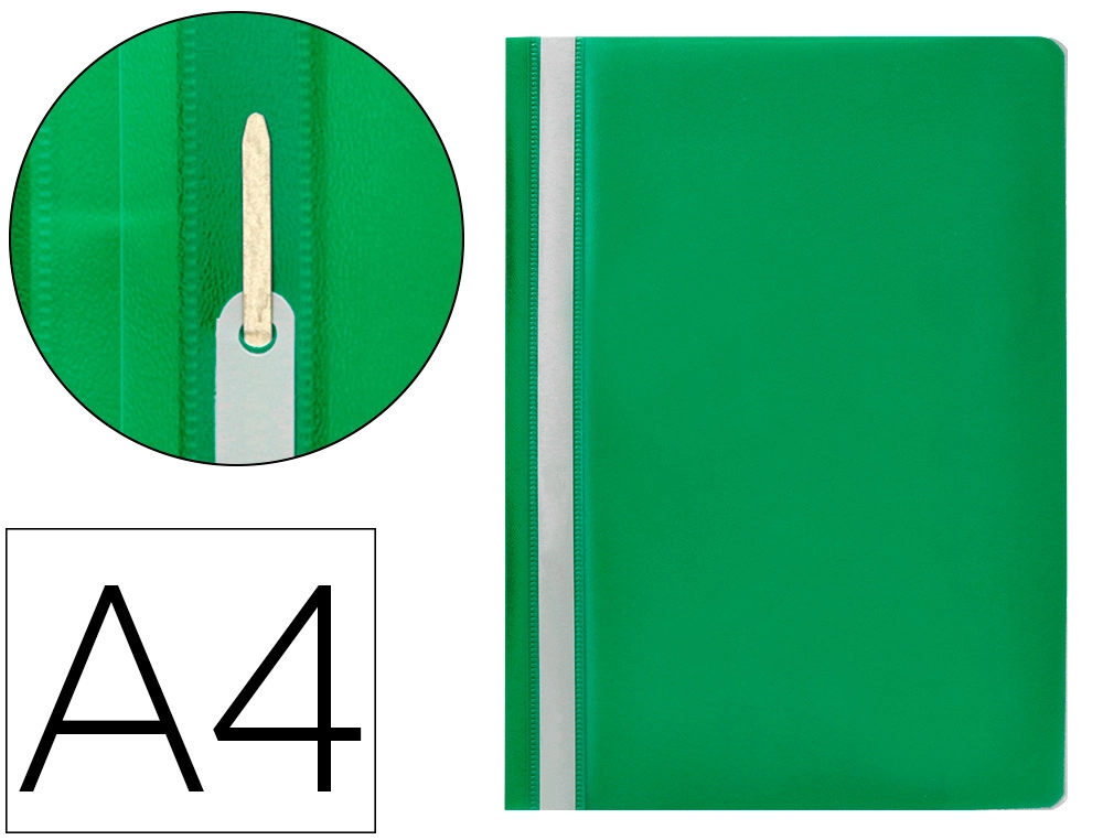 [32704] Carpeta dossier fastener plastico q-connect din a4 verde