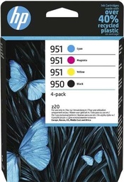 [6ZC65AE] HP 950 + 951 Pack de 4 Cartuchos de Tinta Originales - 6ZC65AE (1x 1.000 Páginas / 3x 700 Páginas)