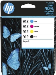 [6ZC74AE] HP 912 Pack de 4 Cartuchos de Tinta Originales - 6ZC74AE (1x 300 Páginas / 3x 315 Páginas)
