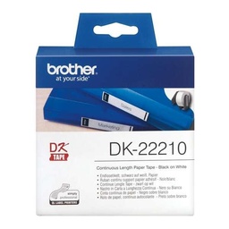 [DK22210] Brother DK22210 - Etiquetas Originales de Tamaño personalizado - Ancho 29mm x 30,48 metros - Texto negro sobre fondo blanco (Ancho 29mm / 30,48 metros)