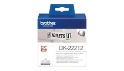 [DK22212] Brother DK22212 - Etiquetas Originales de Tamaño personalizado - Ancho 62mm x 15,24 metros - Texto negro sobre fondo blanco (Ancho 62mm / 15,24 metros)