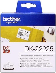 [DK22225] Brother DK22225 - Etiquetas Originales de Tamaño personalizado - Ancho 38mm x 30,48 metros - Texto negro sobre fondo blanco (Ancho 38mm / 30,48 metros)