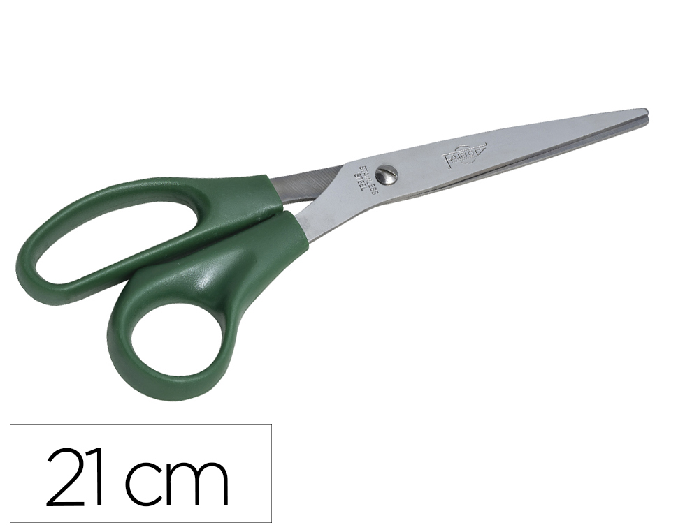 [156099] Tijera oficina faibo acero inoxidable 21 cm empuñadura ergonomica en blister