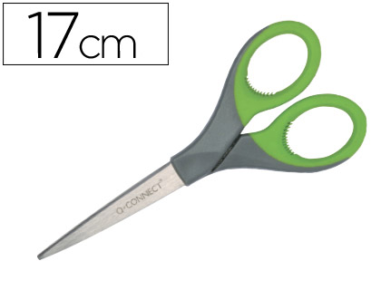 [43305] Tijera q-connect mango caucho 7/' 17 cm blister