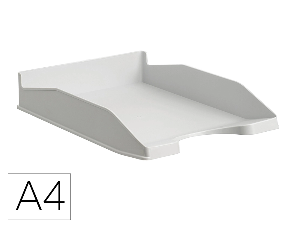 [165083] Bandeja sobremesa archivo 2000 ecogreen plastico 100% reciclada apilable formatos din a4 y folio color gris