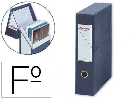 [63097] Archivador con tapa pardo carton forrado ollao lomo din a4 80 mm color azul 335x250x80 mm
