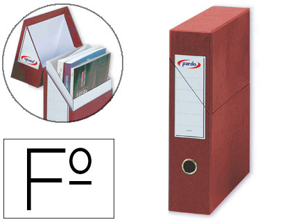 [63096] Archivador con tapa pardo carton forrado ollao lomo din a4 80 mm color rojo 335x250x80 mm