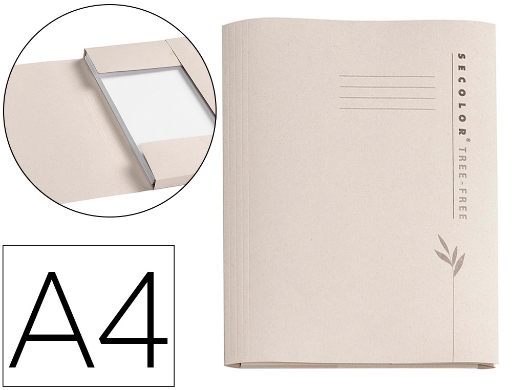 [165471] Subcarpeta cartulina tarifold 100% ecologica 226 g/m2 din a4 tres solapas color crema pack de 10 unidades