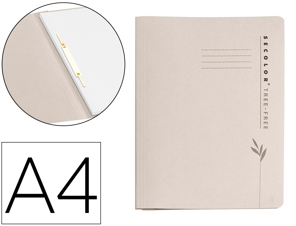 [165467] Subcarpeta cartulina tarifold pack de 10 color crema 100% ecologica 226 g/m2 din a4 con fastener