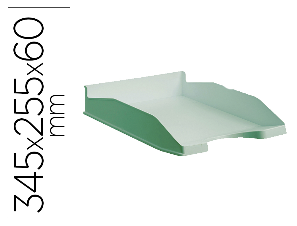 [163447] Bandeja sobremesa archivo 2000 ecogreen plastico 100% reciclado apilable formatos din a4 y folio color verde