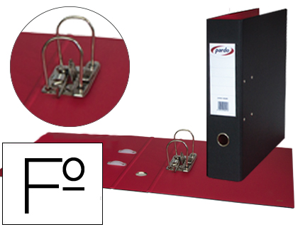 [75413] Archivador de palanca pardo folio plastico 2 anillas de 70 mm color negro