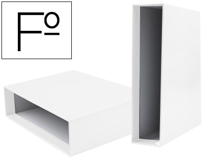 [72774] Caja archivador liderpapel de palanca carton folio documenta lomo 75mm color blanca