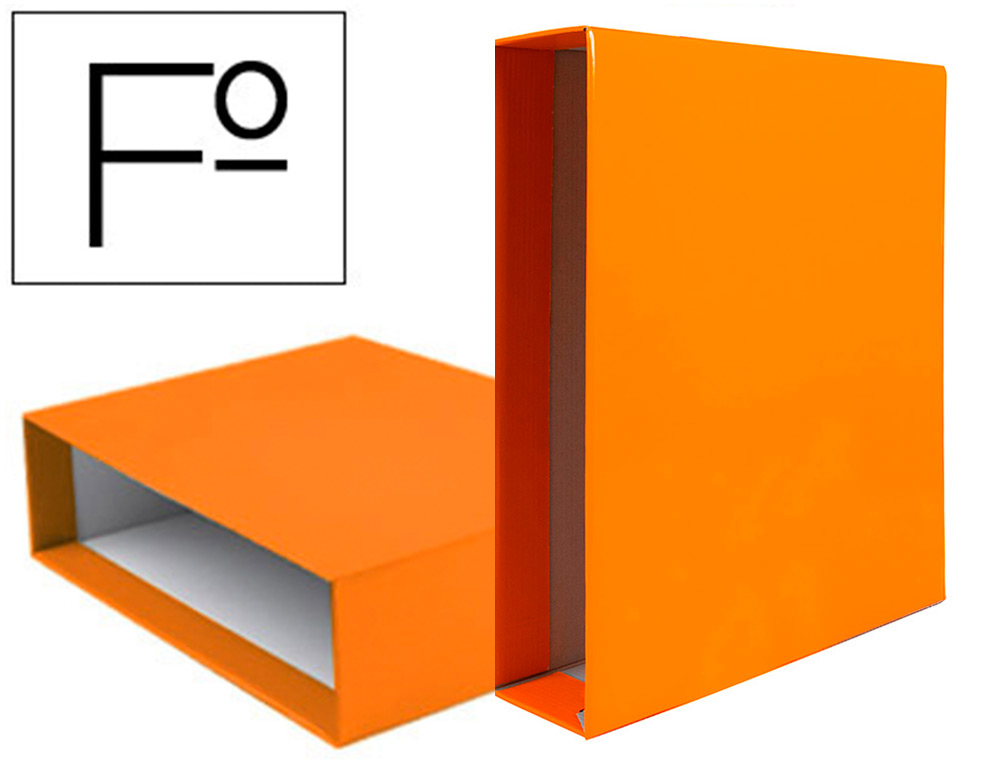 [72773] Caja archivador liderpapel de palanca carton folio documenta lomo 75mm color naranja