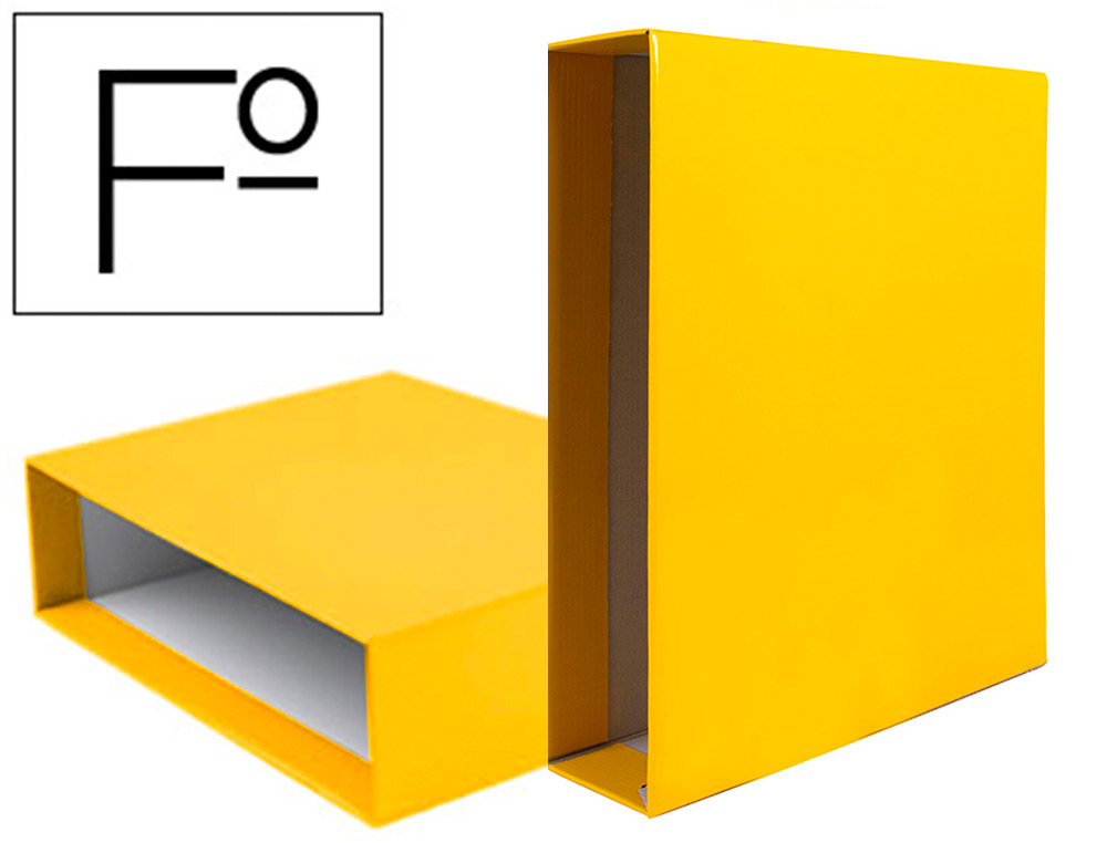 [72771] Caja archivador liderpapel de palanca carton folio documenta lomo 75mm color amarillo