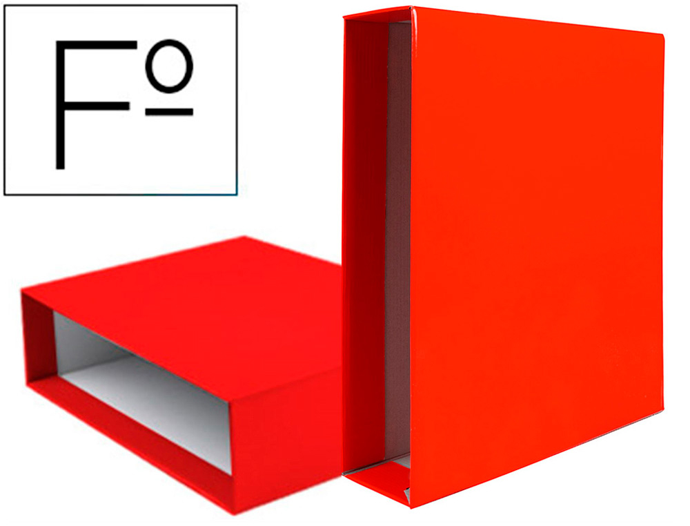 [72768] Caja archivador liderpapel de palanca carton folio documenta lomo 75mm color rojo