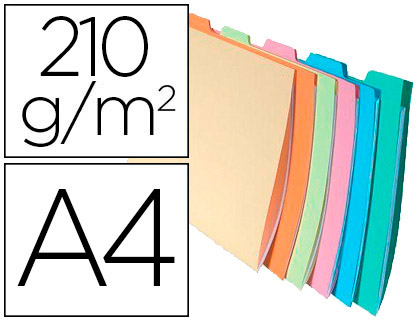 [63272] Subcarpeta cartulina exacompta din a4 apaisada pestaña lateral 6 colores surtidos