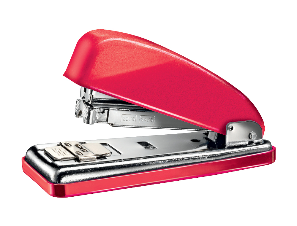 [171978] Grapadora petrus 226 wow rojo metalizado capacidad 30 hojas en blister usa grapas 22/6 y 24/6