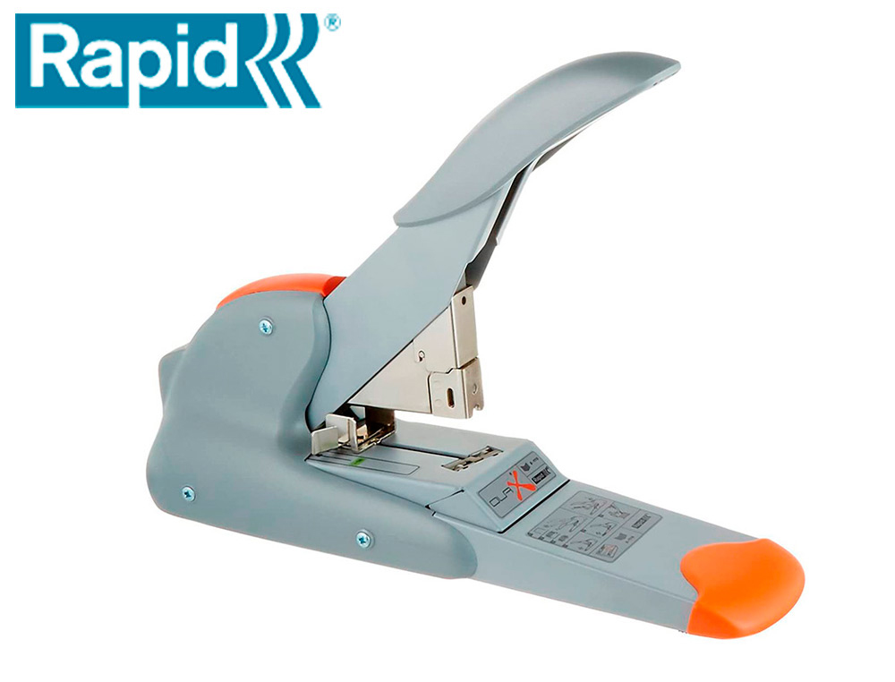 [166493] Grapadora rapid duax capacidad de grapado 170 hojas usa grapas duax color plata/naranja