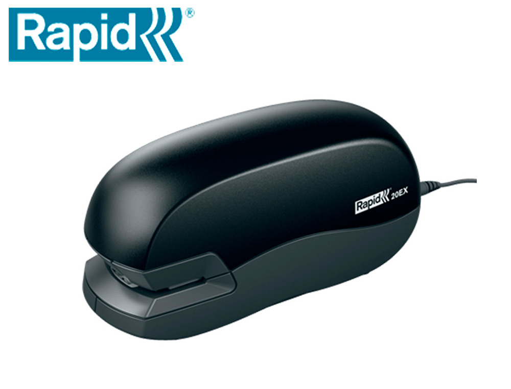 [166492] Grapadora rapid electrica 20ex fixativ capacidad de grapado 20 hojas usa grapas 24/6 y 26/6 color negro