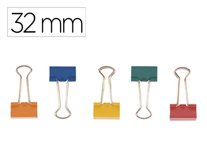 [155969] Pinza metalica q-connect reversible n.3 32 mm caja de 10 unidades colores surtidos