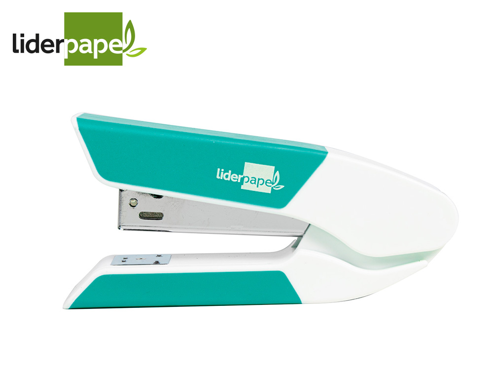 [11446] Grapadora liderpapel con regalo de extraegrapas y caja de 1000 grapas 26/6 capacidad 20h color turquesa