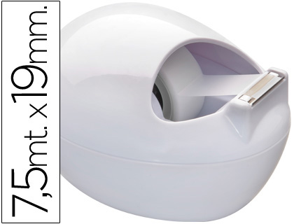 [52883] Portarrollo sobremesa scotch color blanco c-36 karim de 7,5 mt x 19 mm incluye rollo de cinta adhesiva magic