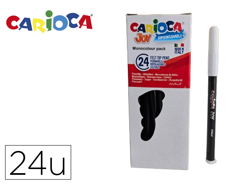 [171411] Rotulador carioca joy monocolor negro caja de 24 unidades