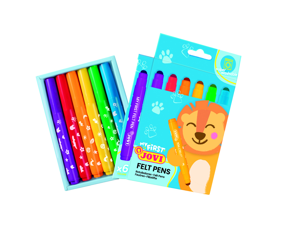 [171000] Rotuladores jovi my first felt pens lavables estuche de 6 unidades colores surtidos