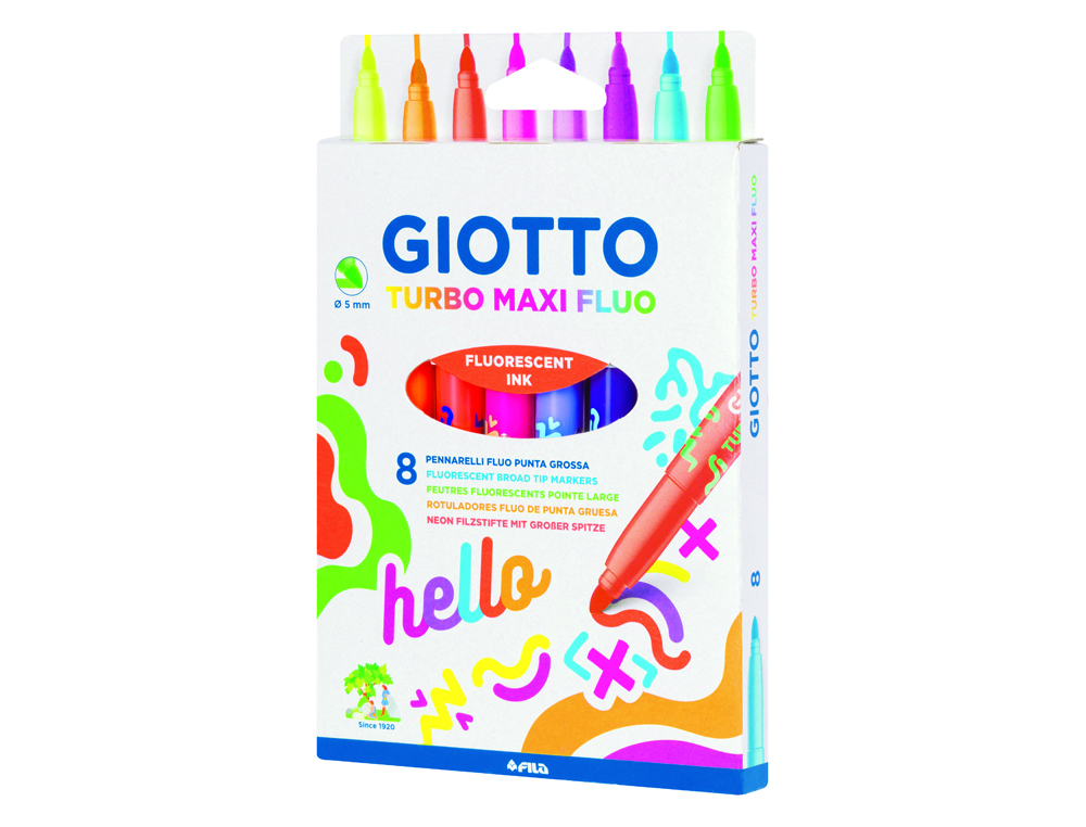 [170971] Rotulador giotto turbo maxi fluo caja de 8 unidades colores surtidos