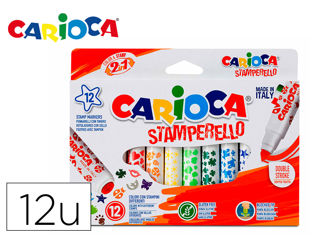 [168056] Rotulador carioca stamperello caja 12 unidades colores surtidos