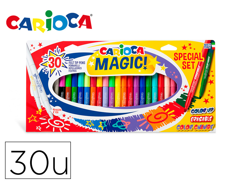 [168053] Rotulador carioca magic markers special set caja 30 unidades colores surtidos