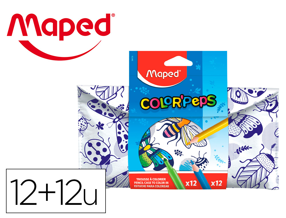 [167935] Set para colorear maped 12 rotuladores + 12 lapices colores surtidos