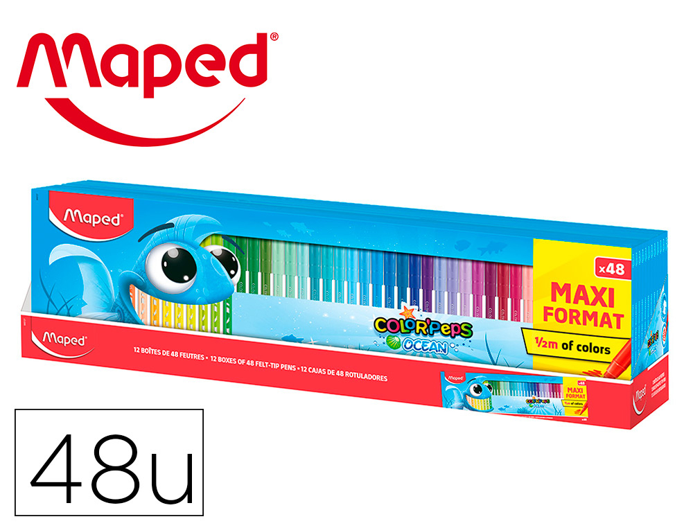 [167934] Rotulador maped color peps ocean caja de 48 unidades colores surtidos