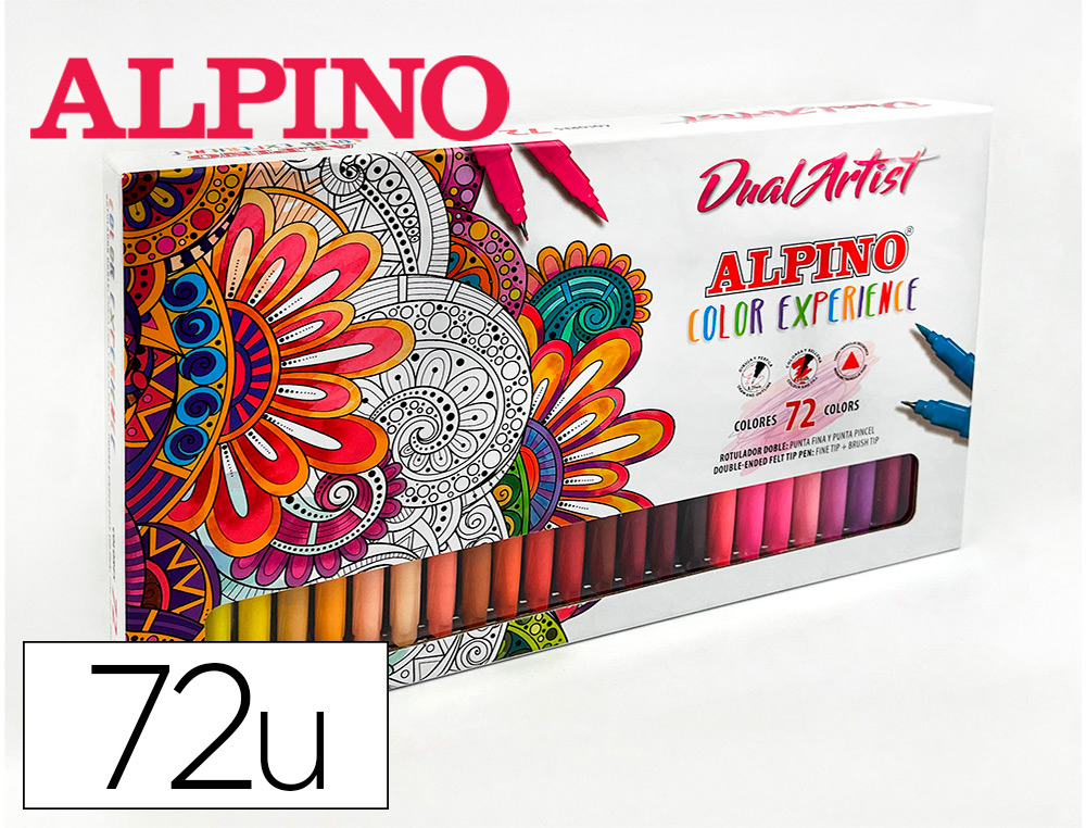 [166663] Rotulador alpino dual artist doble punta color experience estuche de 72 unidades colores surtidos