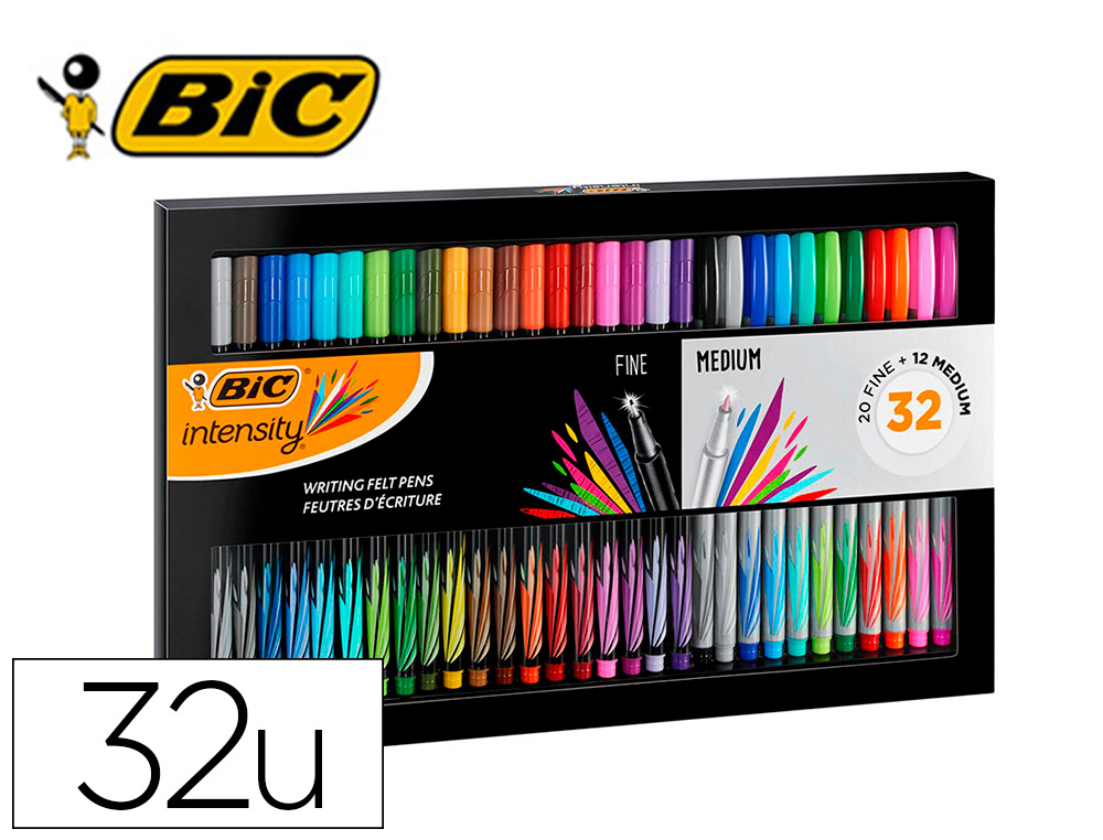 [163331] Rotulador bic intesity collection estuche de 32 unidades colores surtidos