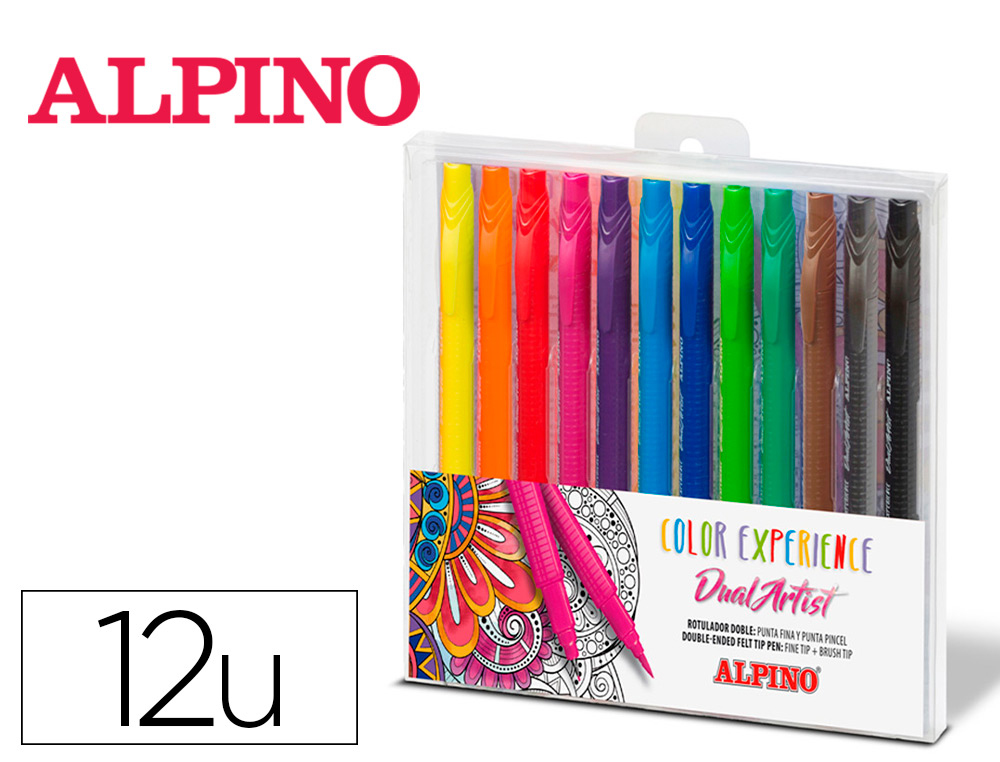 [160517] Rotulador alpino dual artist color experience estuche de 12 unidades colores surtidos