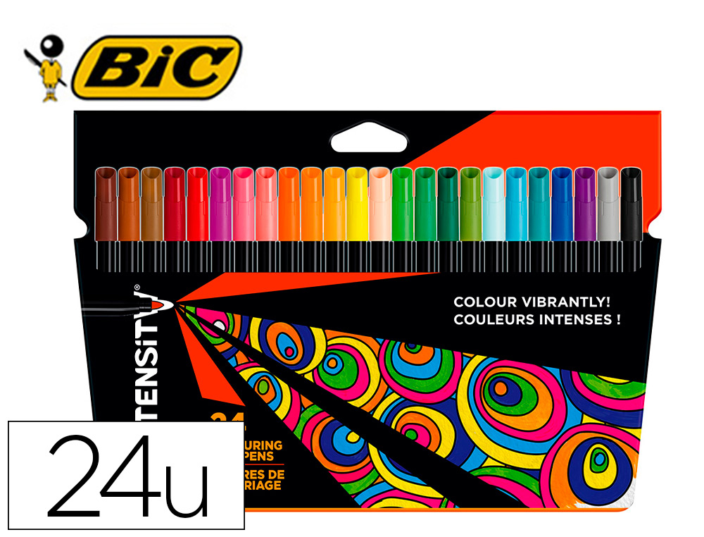 [156965] Rotulador bic intensity estuche de 24 colores surtidos