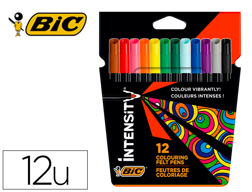 [156964] Rotulador bic intensity estuche de 12 colores surtidos