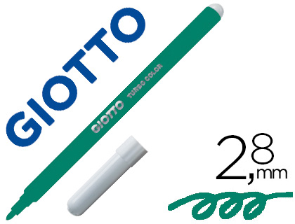 [153749] Rotulador giotto turbo color lavable con punta bloqueada unicolor verde oscuro