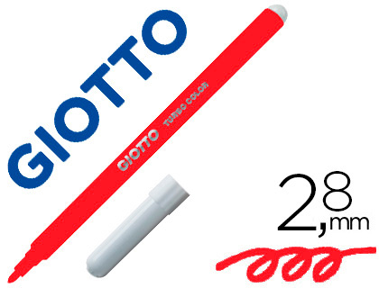 [153746] Rotulador giotto turbo color lavable con punta bloqueada unicolor rojo
