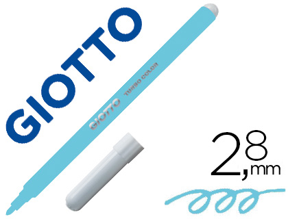 [153739] Rotulador giotto turbo color lavable con punta bloqueada unicolor azul claro