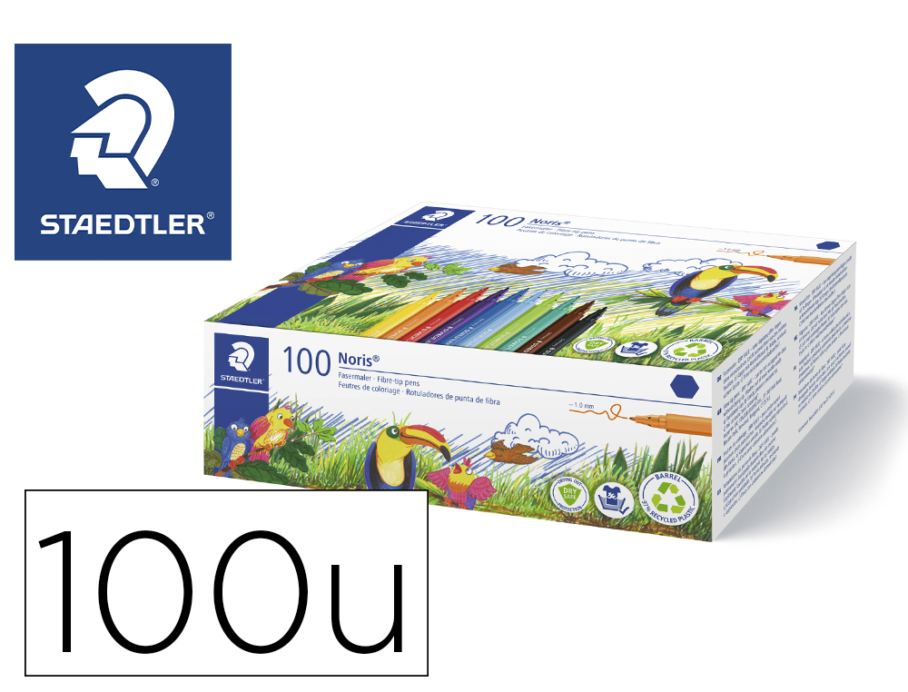 [152333] Rotulador staedtler noris 326 school pack de 100 unidades colores surtidos 10 x color
