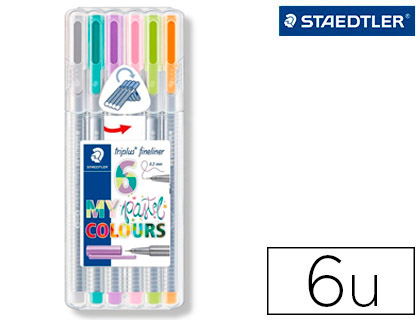 [152063] Rotulador staedtler triplus fineliner my pastel estuche de 6 unidades colores surtidos