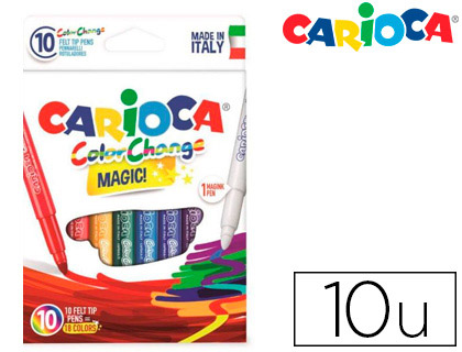 [150283] Rotulador carioca cambia color tinta magica caja de 10 unidades colores surtidos