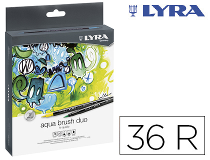 [150263] Rotulador lyra aqua brush duo caja de 36 colores surtidos