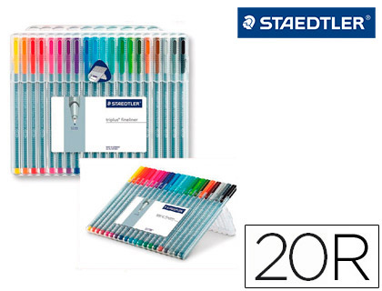 [58468] Rotulador staedtler triplus fineliner 334 estuche de 20 unidades colores surtidos