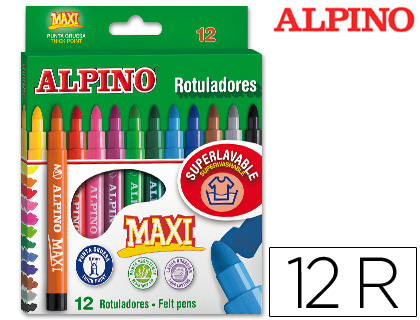 [36317] Rotulador alpino maxi caja de 12 colores surtidos