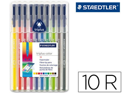 [33940] Rotulador staedtler triplus color 323 estuche de 10 unidades colores surtidos