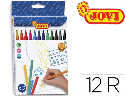 [18595] Rotulador jovi slim caja de 12 unidades colores surtidos